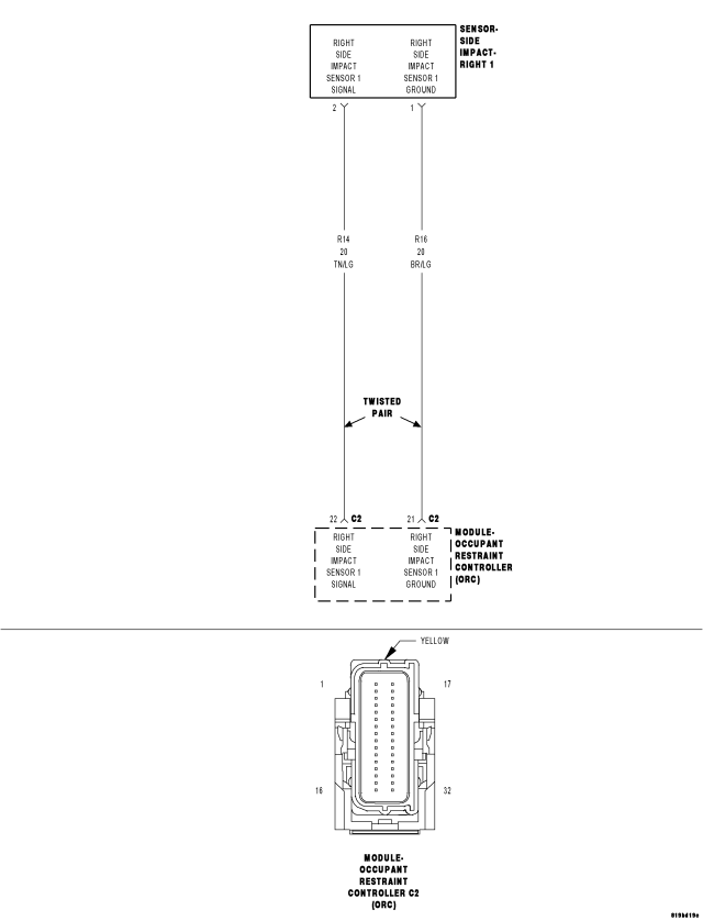 B1B75RIGHT SIDE SATELLITE ACCELERATION SENSOR 1 INTERNAL JEEP